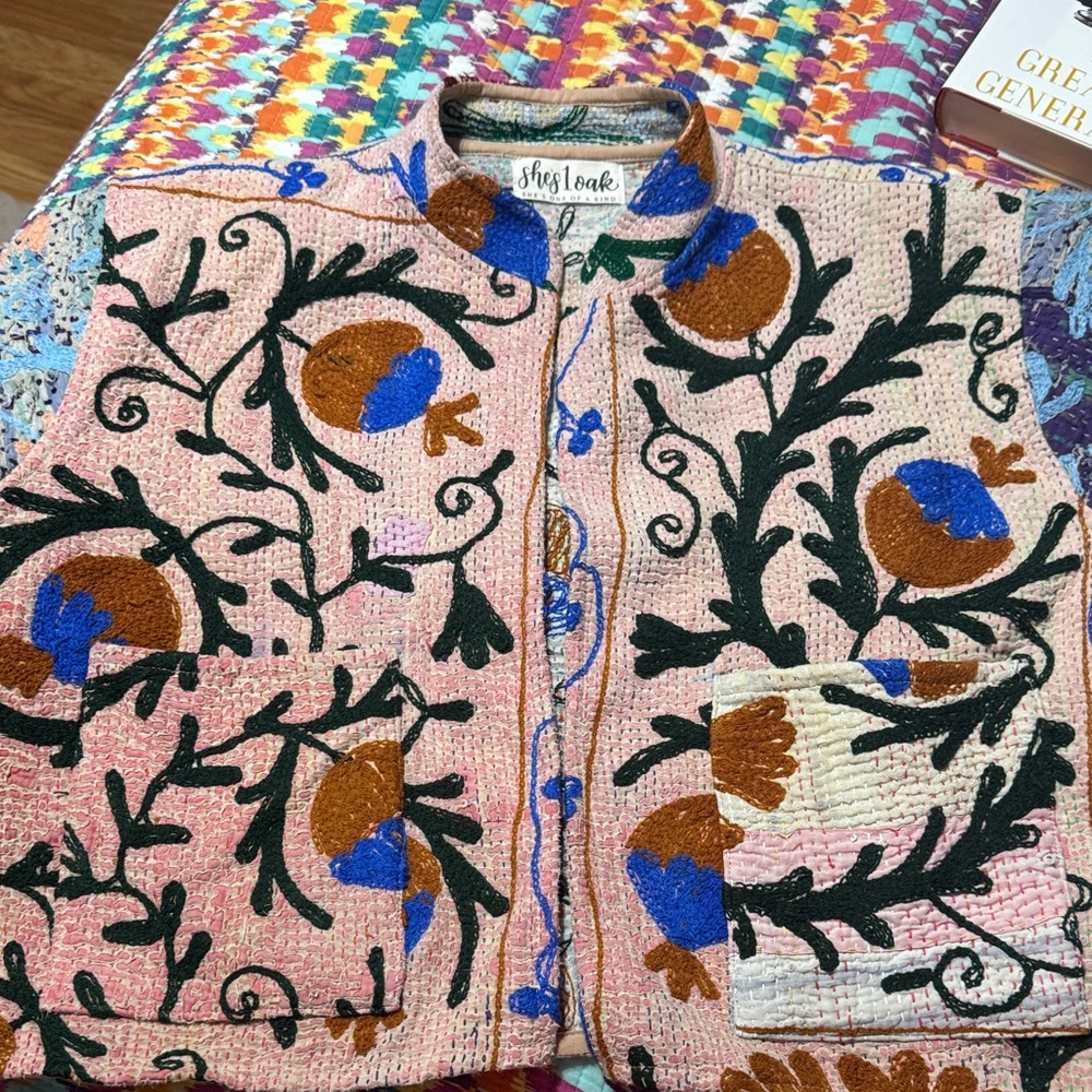 Kantha cropped jacket